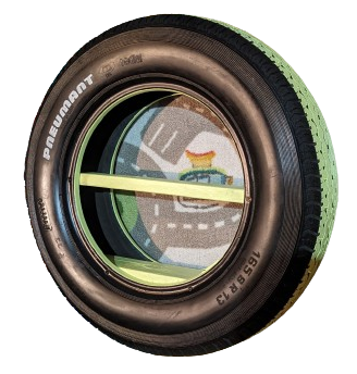 Pneumant mit Teppichintergrund